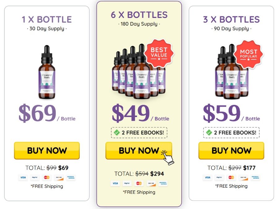 Cleanest Body pricing and package options